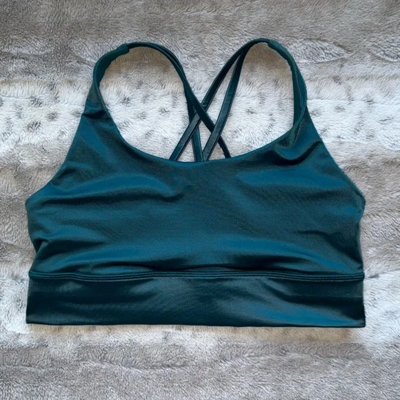 lululemon Energy Longline Bra Foil Medium Support, B-D Cups in Storm Teal - Picture 4 of 14